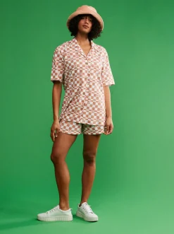 Femme Roxy Aloha Sunset Check - Chemise Manches Courtes Pour Femme