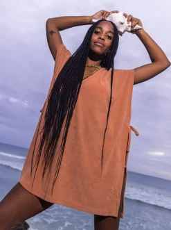 Femme Roxy Drinking Papaya - Poncho De Plage Pour Femme