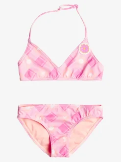 Femme Roxy Flower Plaid - Ensemble De Bikini Triangle Pour Fille 2-7 Ans