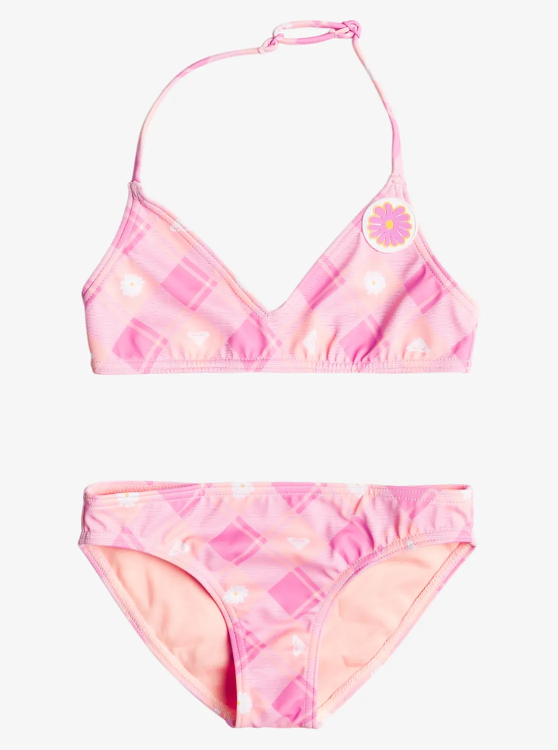 Femme Roxy Flower Plaid - Ensemble De Bikini Triangle Pour Fille 2-7 Ans