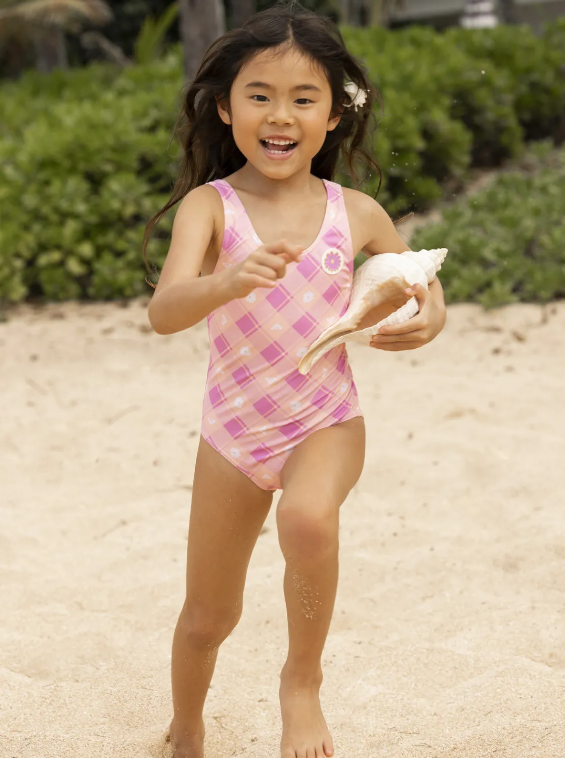 Femme Roxy Flower Plaid - Maillot De Bain Une Piece Pour Fille 2-7 Ans
