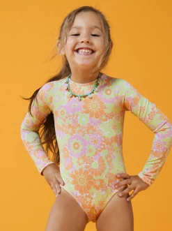 Femme Roxy Happiness Feeling - Lycra Une Piece Manches Longues Pour Fille 2-7 Ans