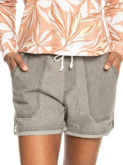 Femme Roxy Milady Beach Grey Regular - Short En Jean Pour Femme