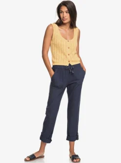 Femme Roxy On The Seashore - Pantalon Cargo En Lin Pour Femme