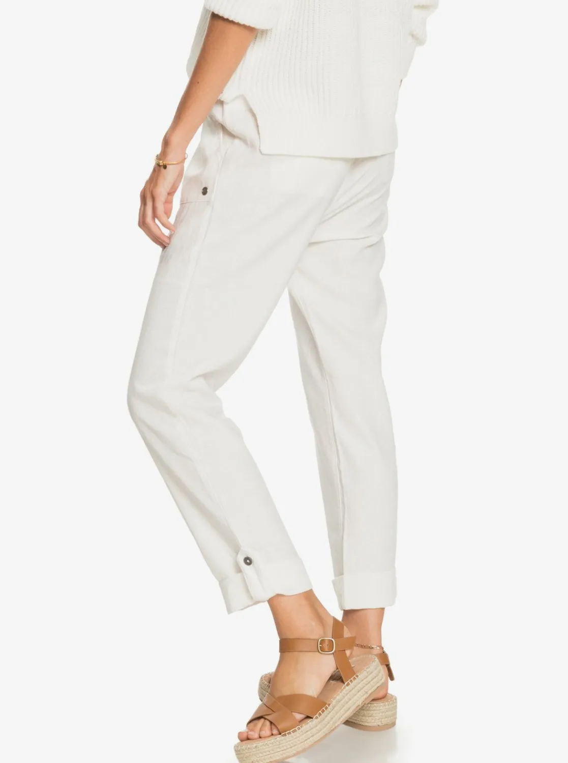Femme Roxy On The Seashore - Pantalon Cargo En Lin Pour Femme