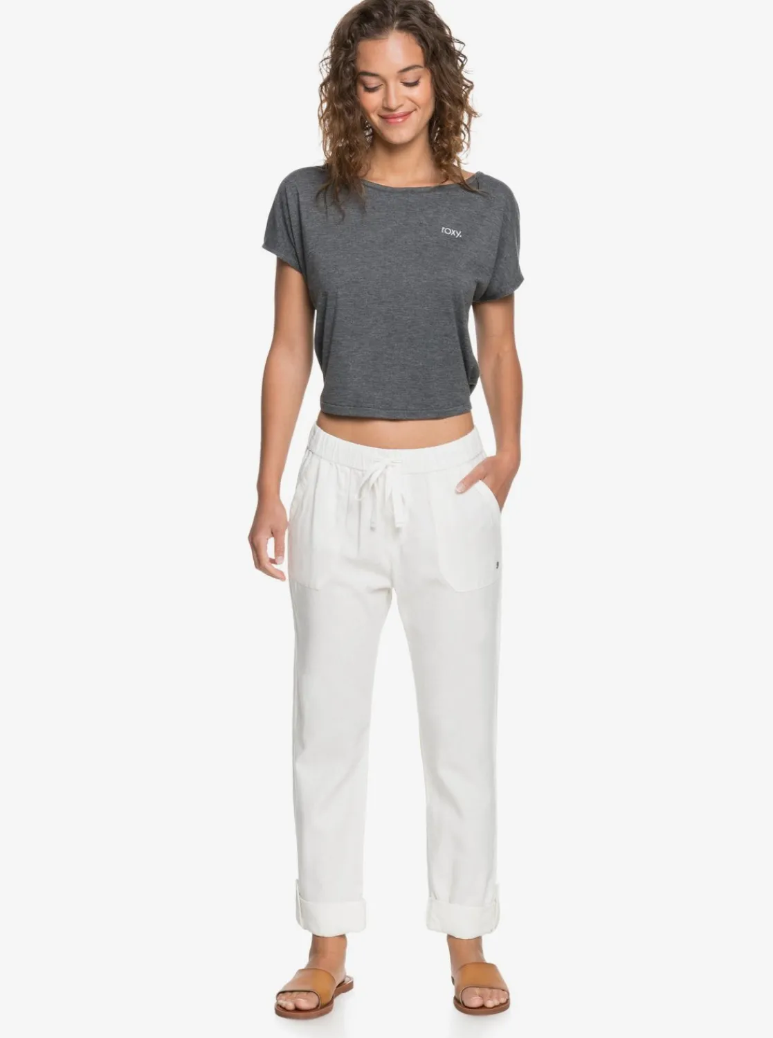 Femme Roxy On The Seashore - Pantalon Cargo En Lin Pour Femme