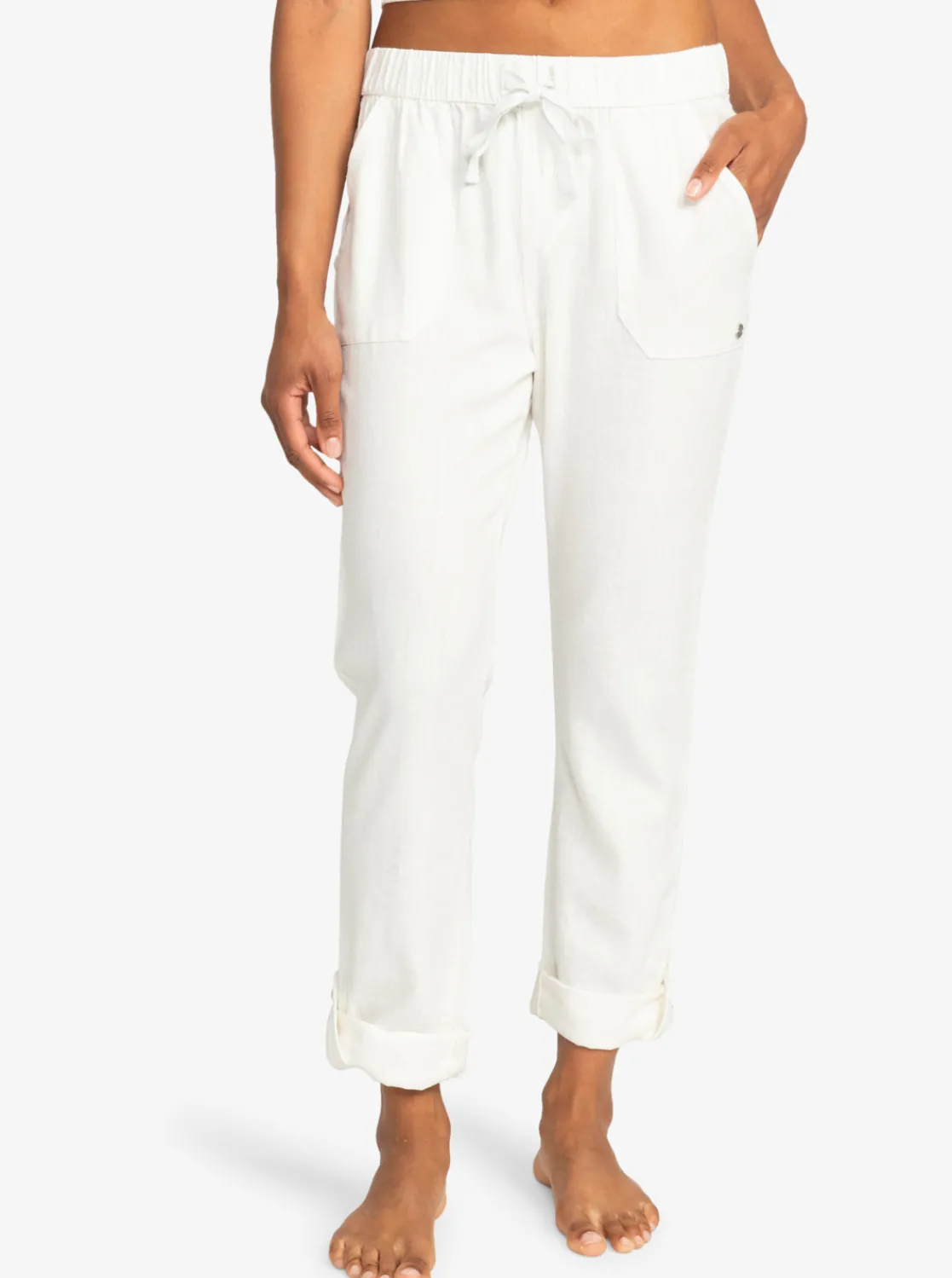 Femme Roxy On The Seashore - Pantalon Cargo En Lin Pour Femme
