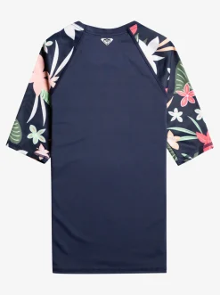 Femme Roxy Printed Sleeves - Lycra A Manches 3/4 Pour Filles 6-16 Ans
