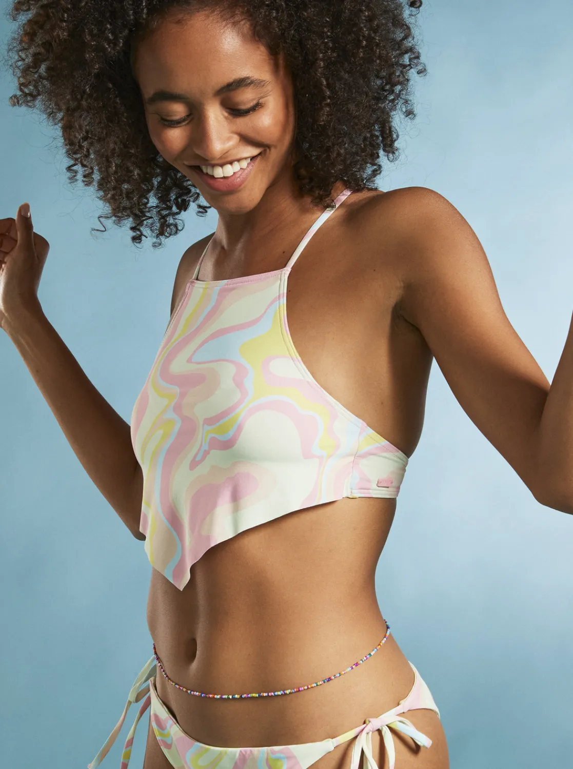 Femme Roxy Tropics Hype - Haut De Bikini Crop-Top Pour Femme