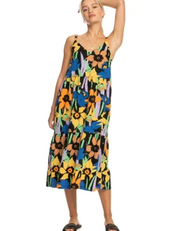 Femme Roxy Waiting Line Printed - Robe Midi Pour Femme