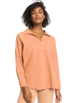 Femme Roxy White Afternoon - Chemise A Manches Longues Oversize Pour Femme